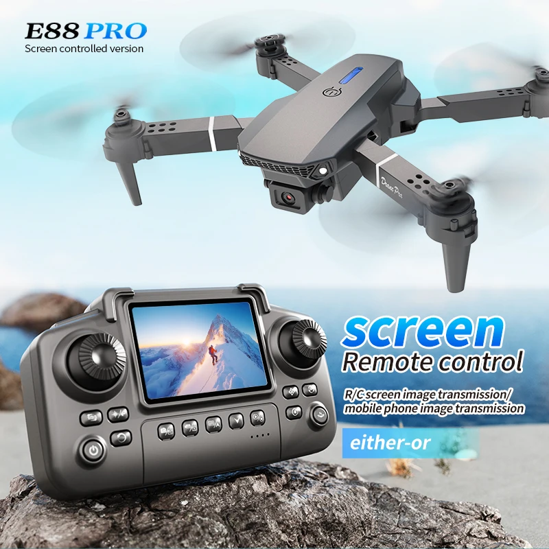 Rc Helicopter Electric - Dron profesional E88 PRO con pantalla